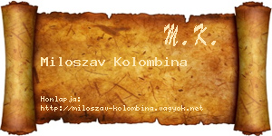 Miloszav Kolombina névjegykártya